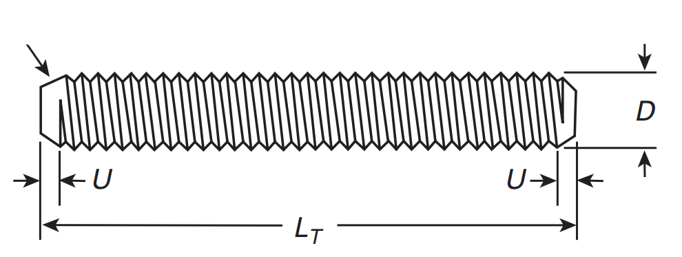 ASME B16.5 Metric Stud Bolts Dimensions Drawings